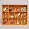 1 Pcs 13.4''x10.6''x2'' Wooden Storage Divider Box Showcase Display Box Organization Tray Tabletop Box with 12 Compartments for Home Craft Office Kitchen Storage